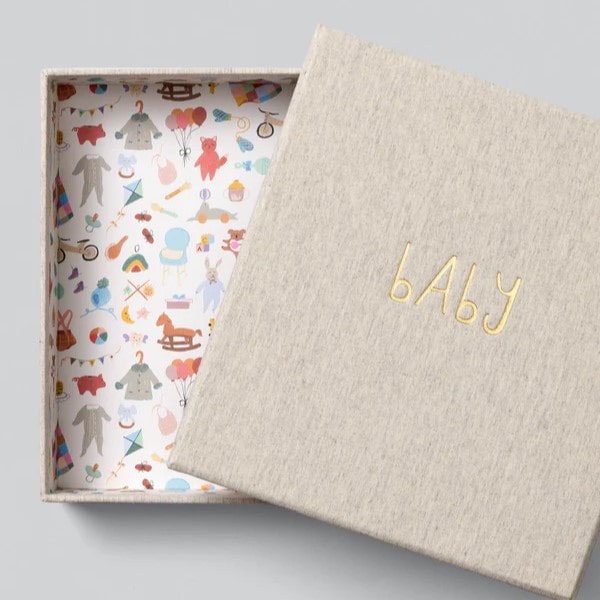 Baby Journal - The First Year (grey boxed)