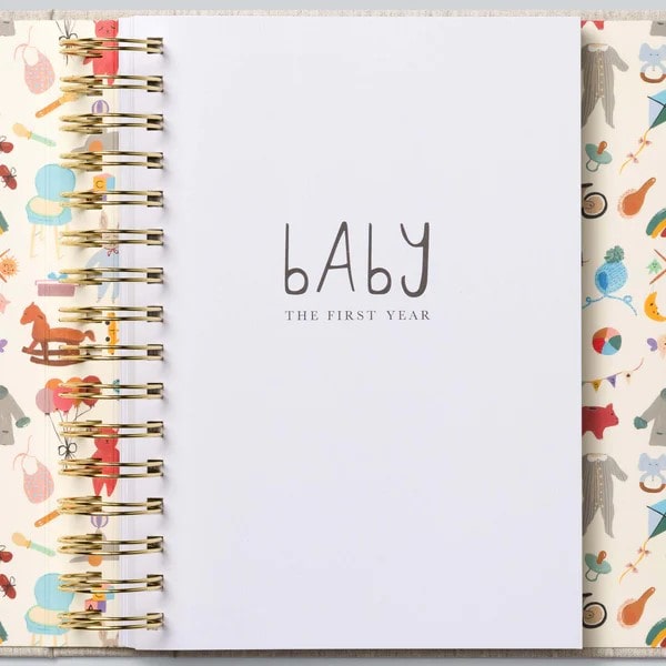 Baby Journal - The First Year (grey boxed)