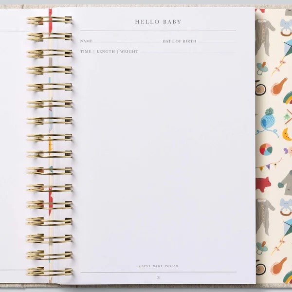 Baby Journal - The First Year (grey boxed)