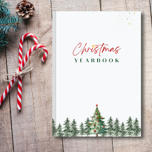 Softcover Christmas Yearbook with candy canes