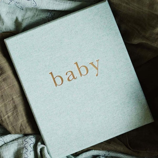 Baby Journal in Box - First Year Record Book (seafoam green)