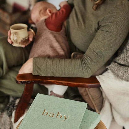 Baby Journal in Box - First Year Record Book (seafoam green)