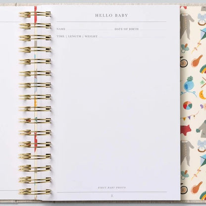 Baby Journal - The First Year (grey boxed)
