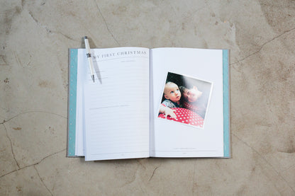 Baby journal for the first five years, recording baby milestones and memories