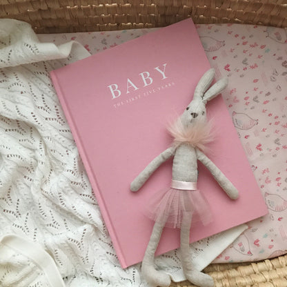 Baby journal for the first five years, recording baby milestones and memories