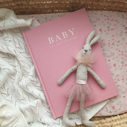 Baby journal for the first five years, recording baby milestones and memories
